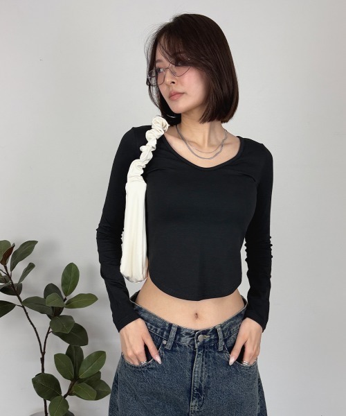 mellomela.(メロメラ)の「ローリングTシャツ(Tシャツ/カットソー・レディース・ブラック/ホワイト・FREE)」の17枚目の写真