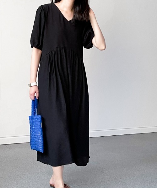FREE STYLISTS(フリー スタイリスト)の「YUGA_YGMC Korean style V-neck sheer dress(ワンピース・レディース・オフホワイト/ブラック・FREE)」の10枚目の写真