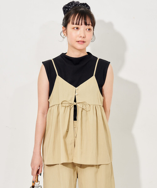 Alumu キャミソール セット セットアイテム】SUMMERCOOL リボン付き キャミソールセットアップ