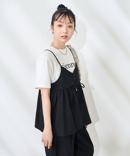 セットアイテム】SUMMERCOOL リボン付き キャミソールセットアップ