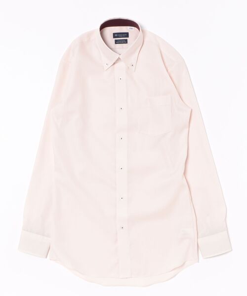 TOKYO SHIRTS(トウキョウシャツ)の「【超形態安定】 形態安定ノンアイロン ボタンダウン 長袖ビジネスワイシャツ(大きいサイズ・長いサイズ)(ビジネスシャツ・メンズ・サーモンピンク・首回り39cm-裄丈88cm/首回り41cm-裄丈90cm/首回り42cm-裄丈90cm/首回り43cm-裄丈90cm/首回り45cm-裄丈82cm/首回り45cm-裄丈86cm/首回り45cm-裄丈90cm/首回り47cm-裄丈86cm/首回り47cm-裄丈90cm)」の4枚目の写真