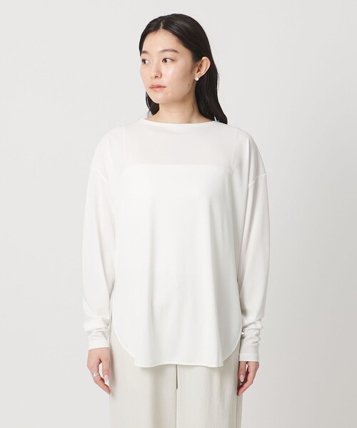MARW UNITED ARROWS(マルゥ ユナイテッドアローズ)の「<MARW UNITED ARROWS>ラウンドヘム ロングスリーブ カットソー UVカット(Tシャツ/カットソー・レディース・ホワイト/ブラック・FREE)」の8枚目の写真