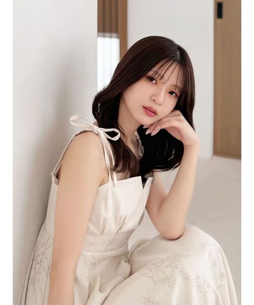 MERCURYDUO(マーキュリーデュオ)の「リネンライクショルダーリボンキャミワンピース(ワンピース・レディース・アイボリー/グレー/ベージュ・MEDIUM/SMALL)」の10枚目の写真