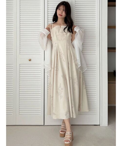 MERCURYDUO(マーキュリーデュオ)の「リネンライクショルダーリボンキャミワンピース(ワンピース・レディース・アイボリー/グレー/ベージュ・MEDIUM/SMALL)」の11枚目の写真