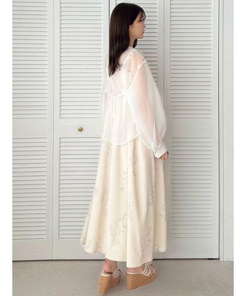 MERCURYDUO(マーキュリーデュオ)の「リネンライクショルダーリボンキャミワンピース(ワンピース・レディース・アイボリー/グレー/ベージュ・MEDIUM/SMALL)」の12枚目の写真