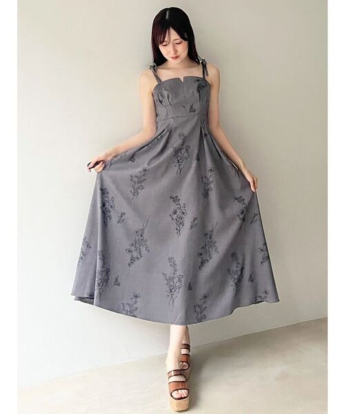 MERCURYDUO（マーキュリーデュオ）の「リネンライクショルダーリボンキャミワンピース（ワンピース・レディース・アイボリー/グレー/ベージュ・MEDIUM/SMALL）」の14枚目の写真
