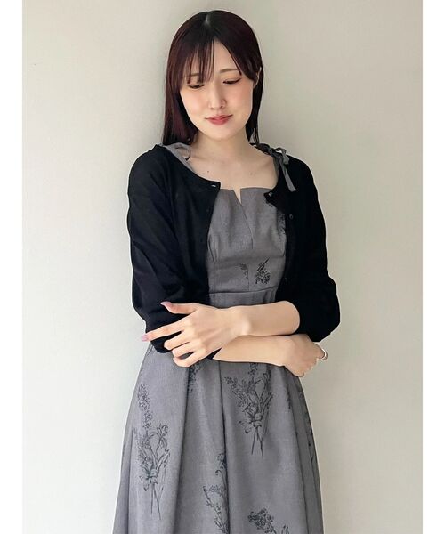 MERCURYDUO（マーキュリーデュオ）の「リネンライクショルダーリボンキャミワンピース（ワンピース・レディース・アイボリー/グレー/ベージュ・MEDIUM/SMALL）」の8枚目の写真