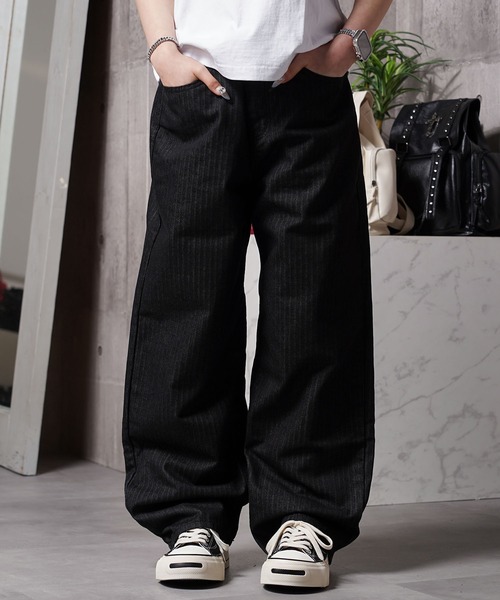 1111clothing（ワンフォークロージング）の「ヘリンボーンデニムパンツ / Herringbone denim pants（デニムパンツ・メンズ・ブルー/ブラック/ブラウン・S/M/L）」の2枚目の写真