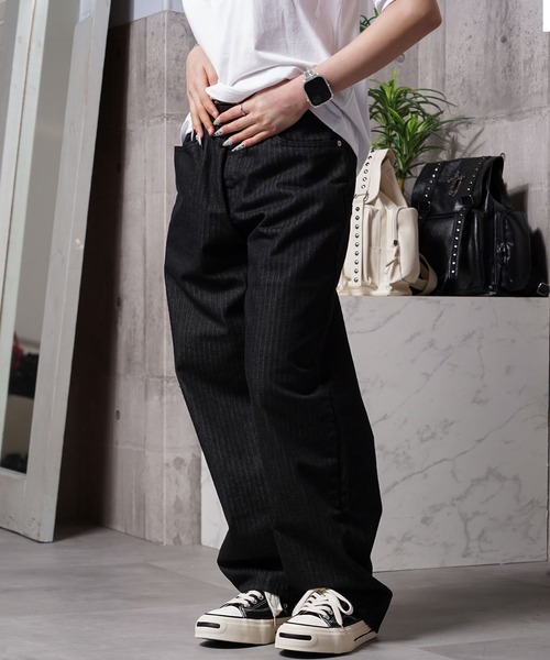 1111clothing（ワンフォークロージング）の「ヘリンボーンデニムパンツ / Herringbone denim pants（デニムパンツ・メンズ・ブルー/ブラック/ブラウン・S/M/L）」の8枚目の写真