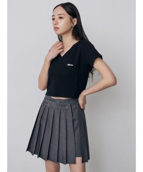 MURUA（ムルーア）の「2wayプリーツスカートショーパンツ　夏服（スカート・レディース・ブラック/グレー・2/1）」の19枚目の写真