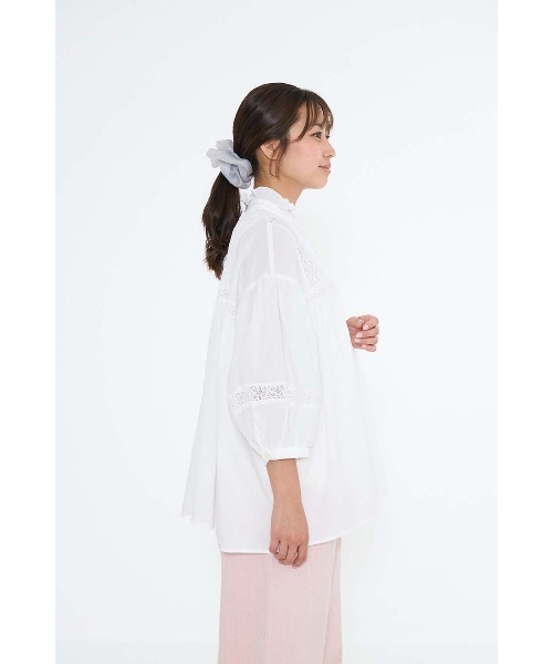 HEART MARKET（ハートマーケット）の「ピンタックレース切換ブラウス（シャツ/ブラウス・レディース・チャコール/ホワイト/カーキ・FREE）」の8枚目の写真