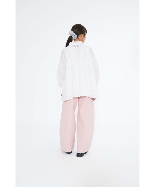 HEART MARKET（ハートマーケット）の「ピンタックレース切換ブラウス（シャツ/ブラウス・レディース・チャコール/ホワイト/カーキ・FREE）」の6枚目の写真