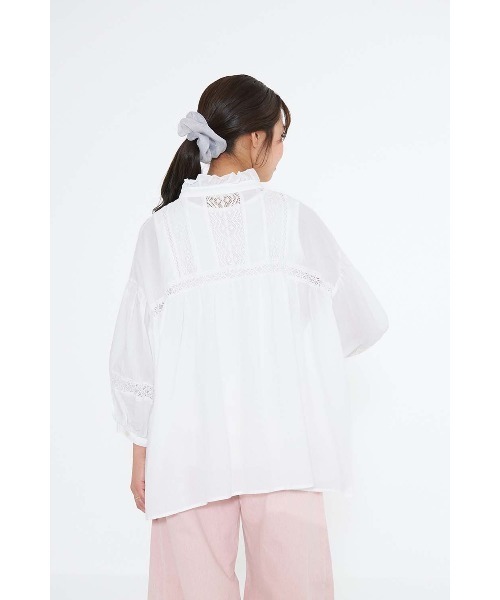 HEART MARKET（ハートマーケット）の「ピンタックレース切換ブラウス（シャツ/ブラウス・レディース・チャコール/ホワイト/カーキ・FREE）」の9枚目の写真