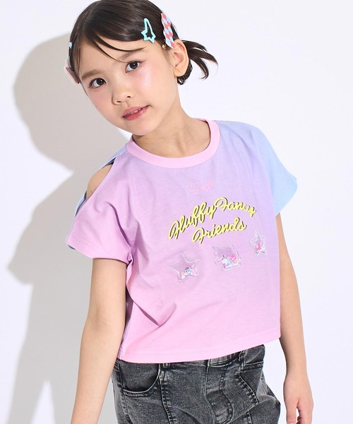 ANAP kids(アナップキッズ)の「スパンコール ユニコーン 肩アキ Tシャツ トップス(Tシャツ/カットソー・キッズ・レインボー/マルチ・130/120/110)」の2枚目の写真