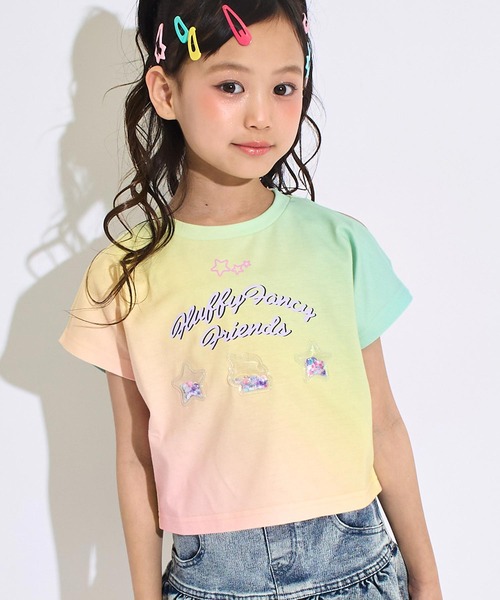 ANAP kids(アナップキッズ)の「スパンコール ユニコーン 肩アキ Tシャツ トップス(Tシャツ/カットソー・キッズ・レインボー/マルチ・130/120/110)」の4枚目の写真