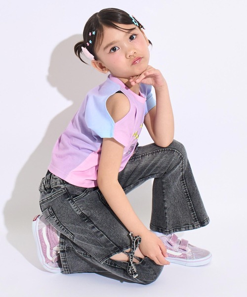 ANAP kids(アナップキッズ)の「スパンコール ユニコーン 肩アキ Tシャツ トップス(Tシャツ/カットソー・キッズ・レインボー/マルチ・130/120/110)」の9枚目の写真