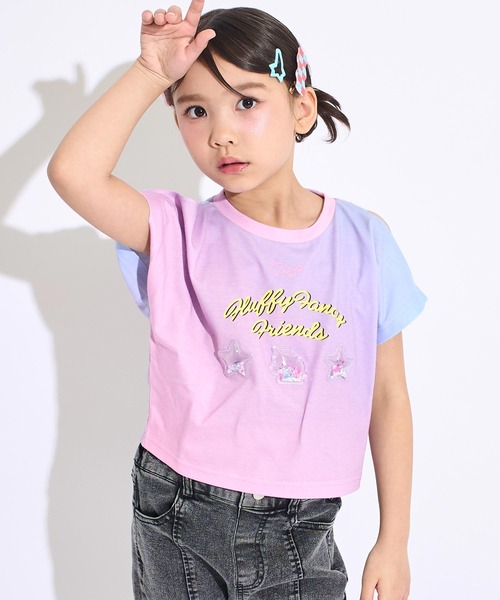 ANAP kids(アナップキッズ)の「スパンコール ユニコーン 肩アキ Tシャツ トップス(Tシャツ/カットソー・キッズ・レインボー/マルチ・130/120/110)」の8枚目の写真