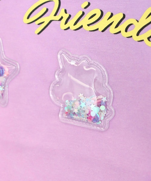 ANAP kids(アナップキッズ)の「スパンコール ユニコーン 肩アキ Tシャツ トップス(Tシャツ/カットソー・キッズ・レインボー/マルチ・130/120/110)」の19枚目の写真