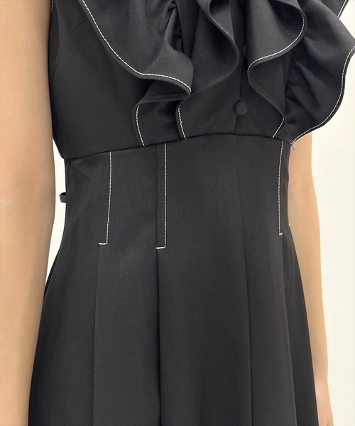 WILLSELECTION(ウィルセレクション)の「ナローリボンラッフルフリルワンピース(ワンピース・レディース・ブラック/サックスブルー/ネイビー/ピンク・FREE)」の13枚目の写真
