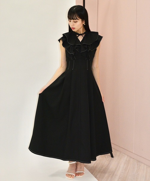 WILLSELECTION(ウィルセレクション)の「ナローリボンラッフルフリルワンピース(ワンピース・レディース・ブラック/サックスブルー/ネイビー/ピンク・FREE)」の17枚目の写真