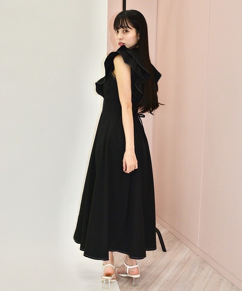 WILLSELECTION(ウィルセレクション)の「ナローリボンラッフルフリルワンピース(ワンピース・レディース・ブラック/サックスブルー/ネイビー/ピンク・FREE)」の8枚目の写真