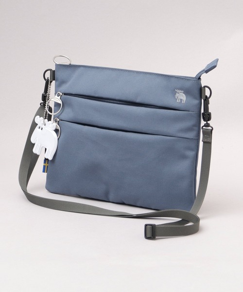 moz(モズ)の「軽量 撥水 ポリエステル サコッシュバッグ ミニショルダーバッグ A5収納対応(ショルダーバッグ・レディース・ブラック/ブルー/オフホワイト・FREE)」の6枚目の写真