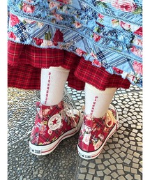 CONVERSE×PINK HOUSE フラワーチェックプリントハイカットスニーカー