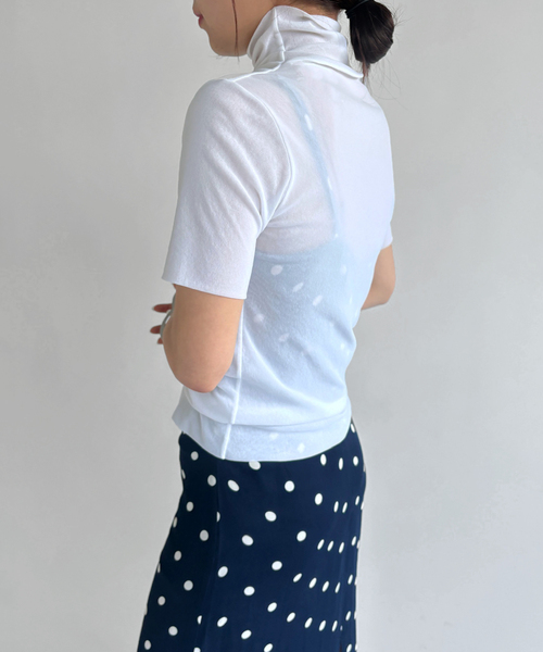 EDIT. FOR LULU(エディットフォールル)の「【Pierre Mantoux/ピエールマントゥー】シアータートルハーフスリーブTEE(Tシャツ/カットソー・レディース・ホワイト/ブラック・FREE)」の6枚目の写真