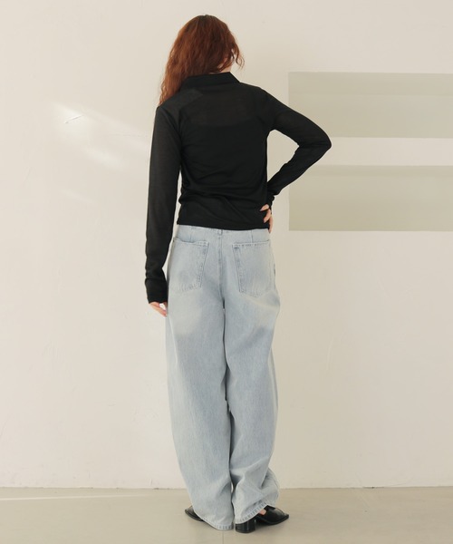 cheriella(シェリエラ)の「【cheriella】シアーポロトップス SHEER POLO TOP(Tシャツ/カットソー・レディース・アイボリー/ブラック・FREE)」の22枚目の写真