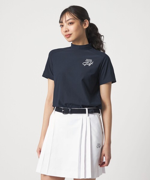 UNITED ARROWS GOLF(ユナイテッドアローズゴルフ)の「ウィメンズ ショルダーライン モックネック シャツ 吸水速乾 UV(Tシャツ/カットソー・レディース・ホワイト/ネイビー・S/M/L)」の4枚目の写真