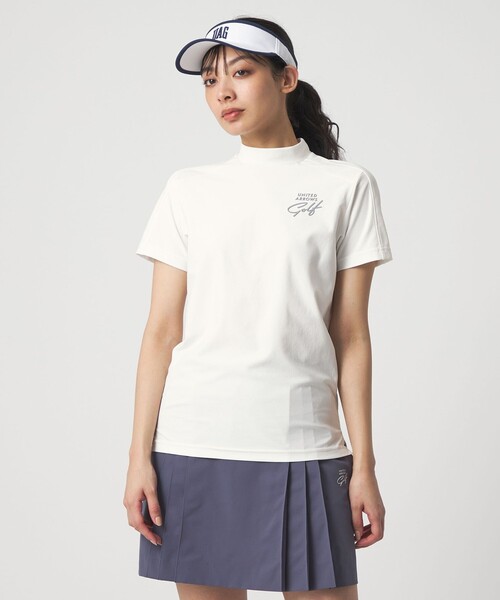 UNITED ARROWS GOLF(ユナイテッドアローズゴルフ)の「ウィメンズ ショルダーライン モックネック シャツ 吸水速乾 UV(Tシャツ/カットソー・レディース・ホワイト/ネイビー・S/M/L)」の7枚目の写真