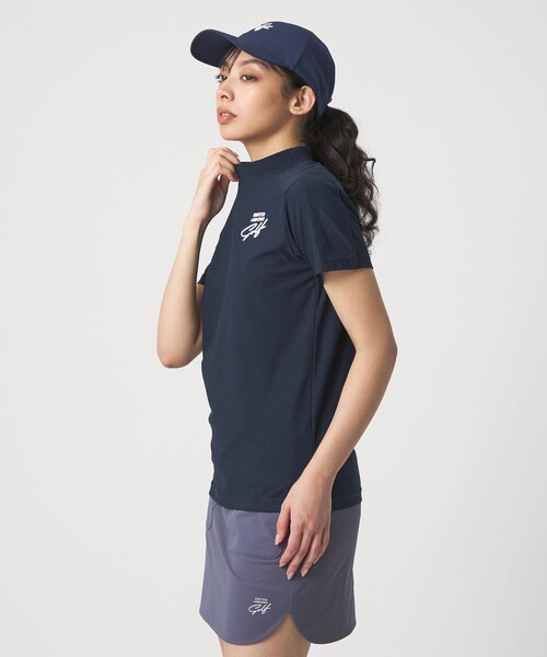 UNITED ARROWS GOLF(ユナイテッドアローズゴルフ)の「ウィメンズ ショルダーライン モックネック シャツ 吸水速乾 UV(Tシャツ/カットソー・レディース・ホワイト/ネイビー・S/M/L)」の8枚目の写真
