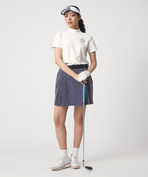 UNITED ARROWS GOLF(ユナイテッドアローズゴルフ)の「ウィメンズ ショルダーライン モックネック シャツ 吸水速乾 UV(Tシャツ/カットソー・レディース・ホワイト/ネイビー・S/M/L)」の11枚目の写真