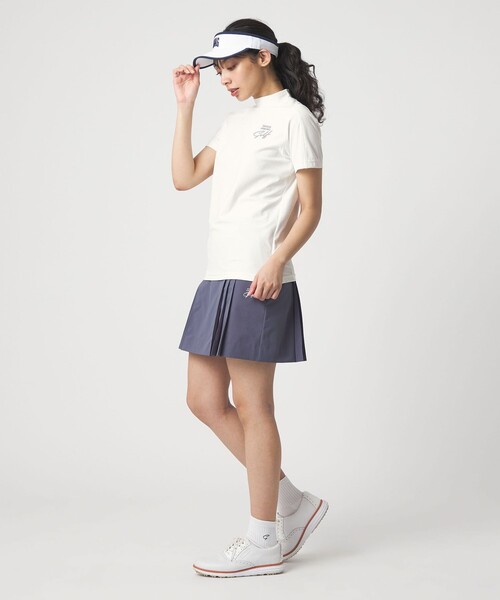 UNITED ARROWS GOLF(ユナイテッドアローズゴルフ)の「ウィメンズ ショルダーライン モックネック シャツ 吸水速乾 UV(Tシャツ/カットソー・レディース・ホワイト/ネイビー・S/M/L)」の12枚目の写真