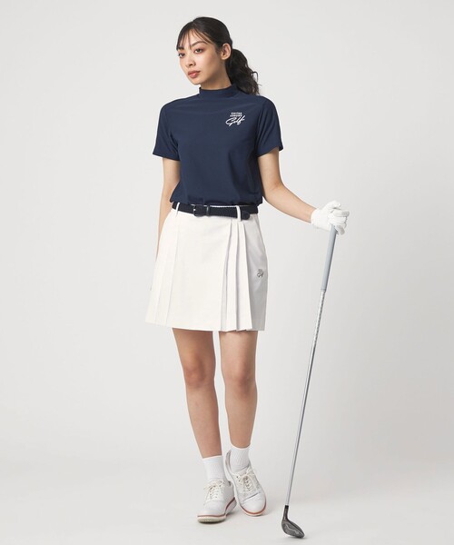 UNITED ARROWS GOLF(ユナイテッドアローズゴルフ)の「ウィメンズ ショルダーライン モックネック シャツ 吸水速乾 UV(Tシャツ/カットソー・レディース・ホワイト/ネイビー・S/M/L)」の19枚目の写真