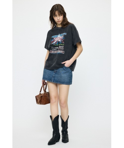 MOUSSY(マウジー)の「LOW SLUNG ミニスコート(デニムスカート・レディース・ブラック/ブルー・1/2)」の12枚目の写真