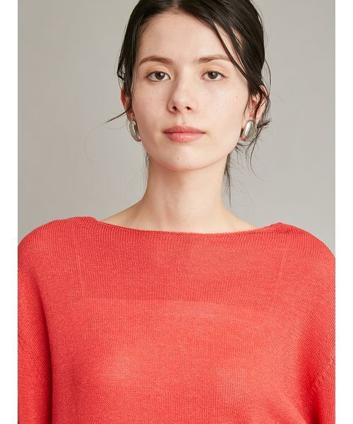 Mila Owen（ミラオーウェン）の「【ウォッシャブル】前後２ｗａｙリネン混メッシュニット（ニット/セーター・レディース・レッド/ブラウン/ベージュ/ブラック・F）」の11枚目の写真