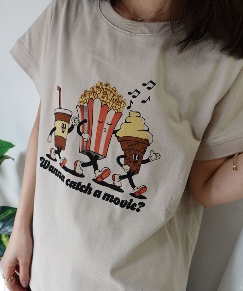 CORNERS(コーナーズ)の「ポップコーンTシャツ(Tシャツ/カットソー・レディース・グレイッシュベージュ/ブラック/ミント/オフホワイト・FREE)」の4枚目の写真