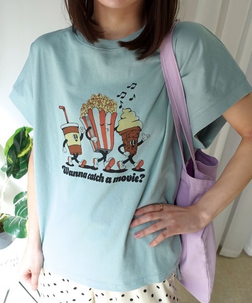 CORNERS(コーナーズ)の「ポップコーンTシャツ(Tシャツ/カットソー・レディース・グレイッシュベージュ/ブラック/ミント/オフホワイト・FREE)」の17枚目の写真