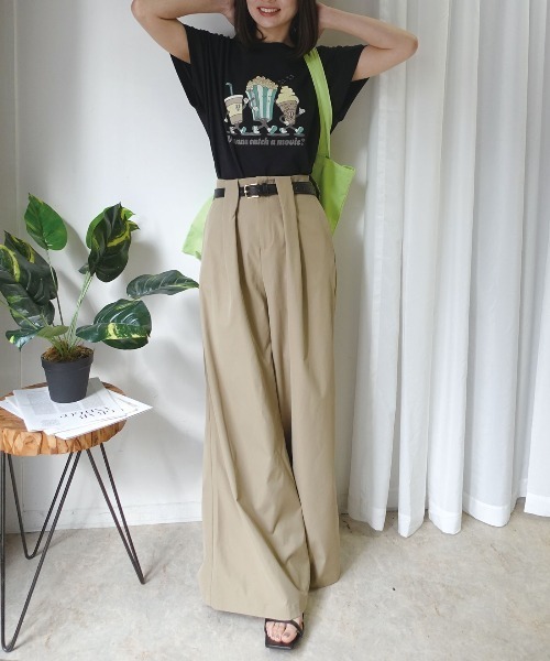 CORNERS(コーナーズ)の「ポップコーンTシャツ(Tシャツ/カットソー・レディース・グレイッシュベージュ/ブラック/ミント/オフホワイト・FREE)」の14枚目の写真