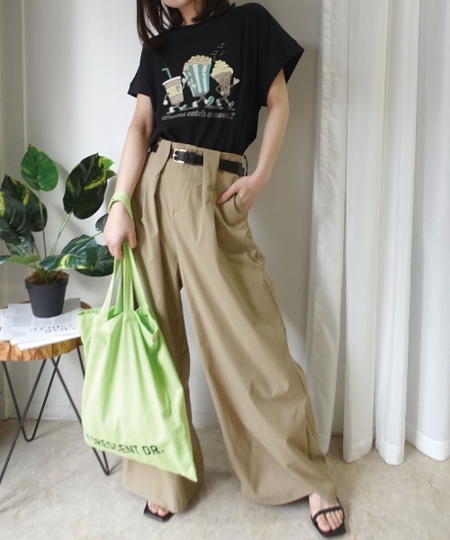 CORNERS(コーナーズ)の「ポップコーンTシャツ(Tシャツ/カットソー・レディース・グレイッシュベージュ/ブラック/ミント/オフホワイト・FREE)」の13枚目の写真