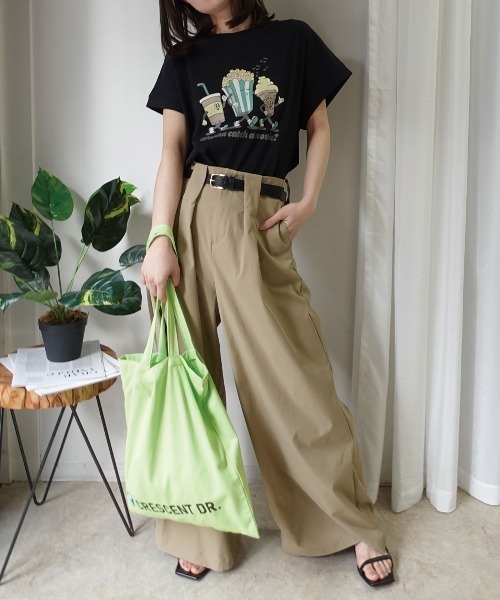 CORNERS(コーナーズ)の「ポップコーンTシャツ(Tシャツ/カットソー・レディース・グレイッシュベージュ/ブラック/ミント/オフホワイト・FREE)」の12枚目の写真