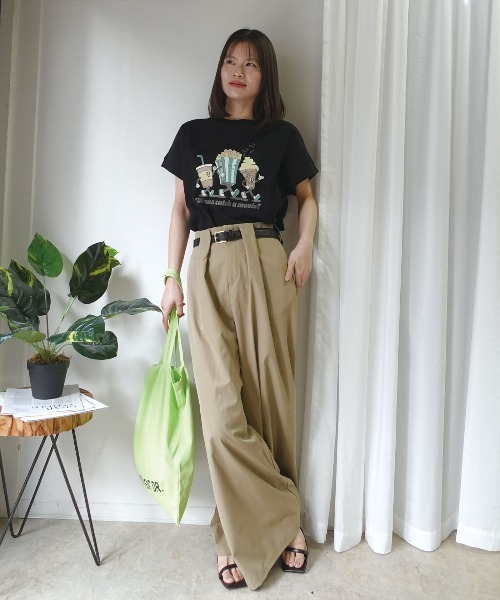 CORNERS(コーナーズ)の「ポップコーンTシャツ(Tシャツ/カットソー・レディース・グレイッシュベージュ/ブラック/ミント/オフホワイト・FREE)」の11枚目の写真