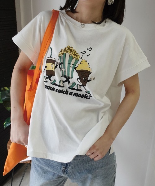 CORNERS(コーナーズ)の「ポップコーンTシャツ(Tシャツ/カットソー・レディース・グレイッシュベージュ/ブラック/ミント/オフホワイト・FREE)」の8枚目の写真