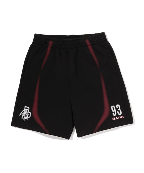 A BATHING APE(アベイシングエイプ)の「HEAVY WASH HAND DRAW FOOTBALL LOGO RELAXED FIT SWEAT SHORTS(その他パンツ・メンズ・ブラック/ホワイト・X-LARGE/XX-LARGE/MEDIUM/SMALL)」の2枚目の写真