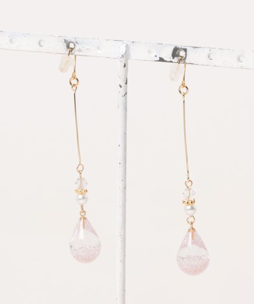 tone（トーン）の「wamushroom by wamcom/SAKURA 桜色clear drop ピアス（ピアス（両耳用）・レディース・ピンク・FREE）」の2枚目の写真