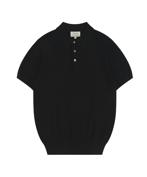 BELLIEF(ベリーフ)の「Essential Hard Twist Cotton Short Sleeve Polo Knit (Black)(ニット/セーター・メンズ・その他・LARGE/MEDIUM/X-LARGE)」の1枚目の写真