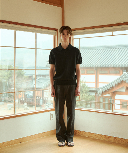 BELLIEF(ベリーフ)の「Essential Hard Twist Cotton Short Sleeve Polo Knit (Black)(ニット/セーター・メンズ・その他・LARGE/MEDIUM/X-LARGE)」の2枚目の写真