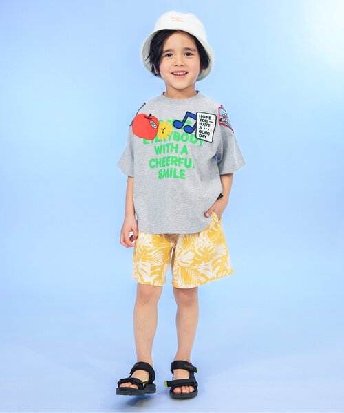 BREEZE(ブリーズ)の「ワッペンいっぱい半袖Tシャツ(Tシャツ/カットソー・キッズ・ブラウン/グレー・80/90/100/110/120/130/140)」の5枚目の写真