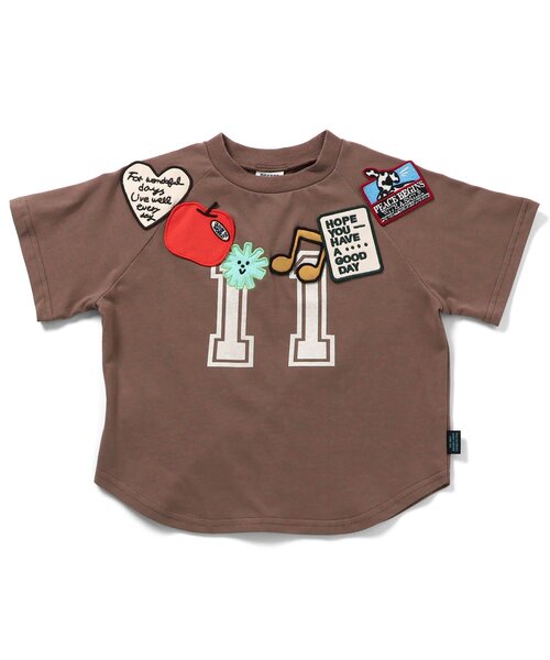 BREEZE(ブリーズ)の「ワッペンいっぱい半袖Tシャツ(Tシャツ/カットソー・キッズ・ブラウン/グレー・80/90/100/110/120/130/140)」の3枚目の写真